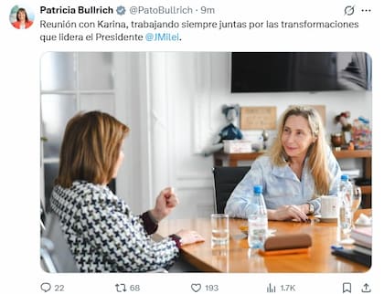 Bullrich junto con Karina Milei