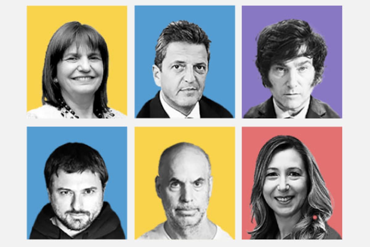 Bullrich, Massa, Milei, Grabois, Larreta y Bregman