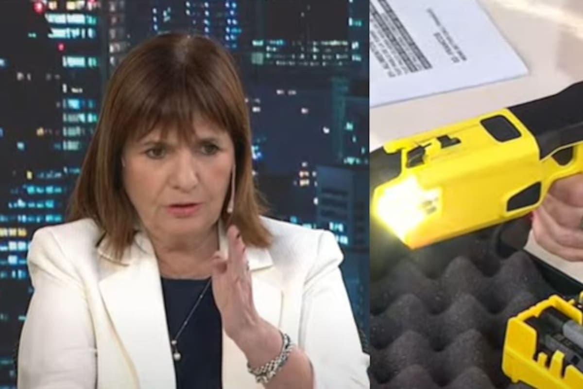 Bullrich mostró en el estudio una pistola Taser y dio detalles del protocolo que deberán respetar las fuerzas de Seguridad
