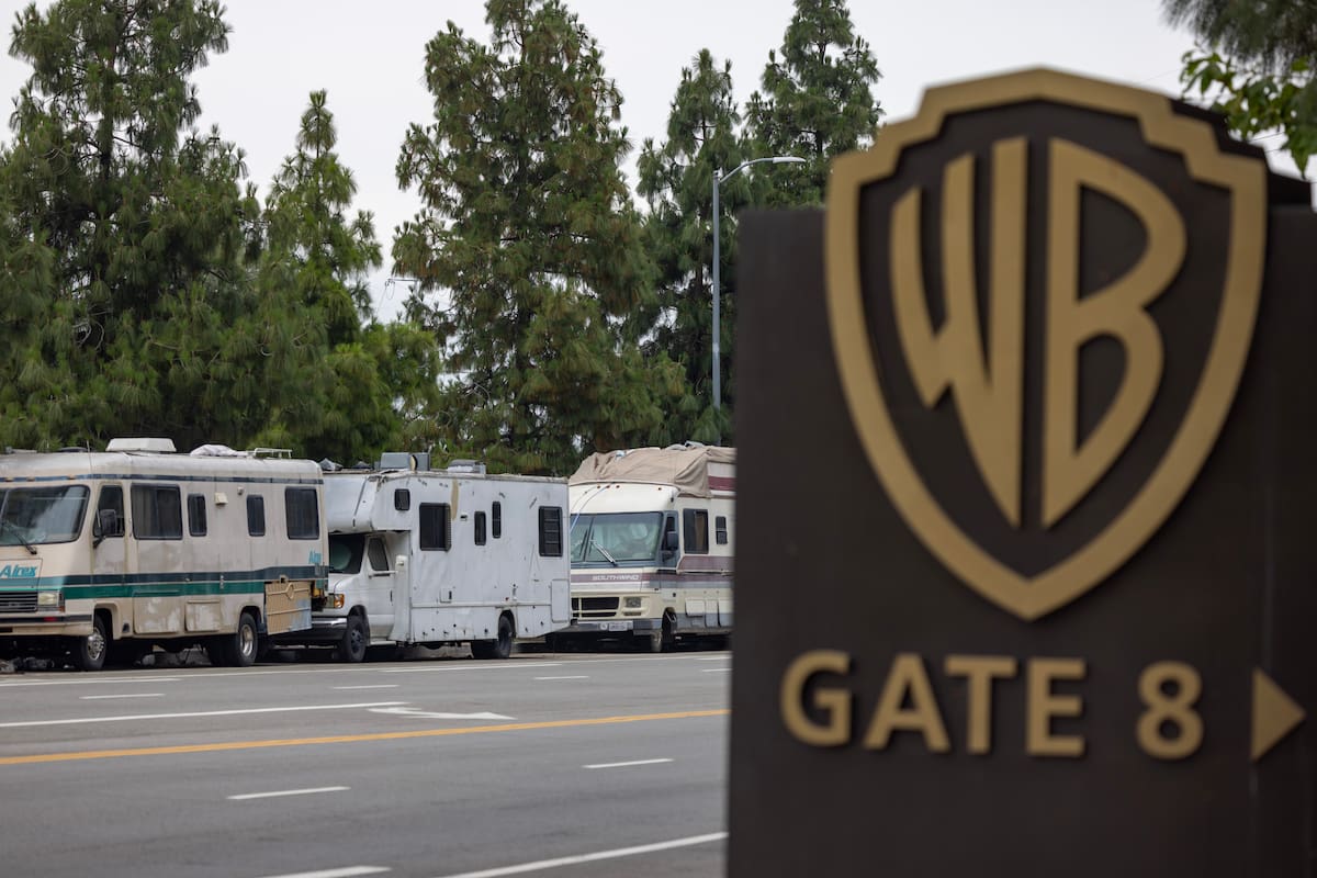 BURBANK, CALIFORNIA - JUNE 28: RVs are parked on Forest Lawn Drive near Warner Bros. Studios gate 8 on June 28, 2023 in Burbank, California. A growing number of people are living in their RVs all over the Los Angeles area, but one stretch of road in particular - Forest Lawn Drive - is seeing folks who are actually renting RVs to make ends meet. The two-mile stretch of road, which is surrounded by Mount Hollywood, as well as the Warner Bros and Universal Studio lots, is home to about 70 RVs that are parked in a commercial zone. (Photo by David McNew/Getty Images)