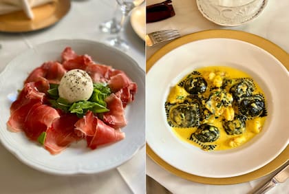 Burrata con jamón y Ravioli de Carabiniere: "Uno de los favoritos del público"