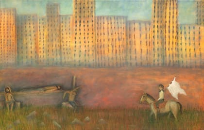 "Buscando paz" (2002), obra de Santiago García Sáenz que integra la muestra actual en la galería Hache
