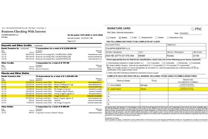 Business Checking With Interest / Signature Card