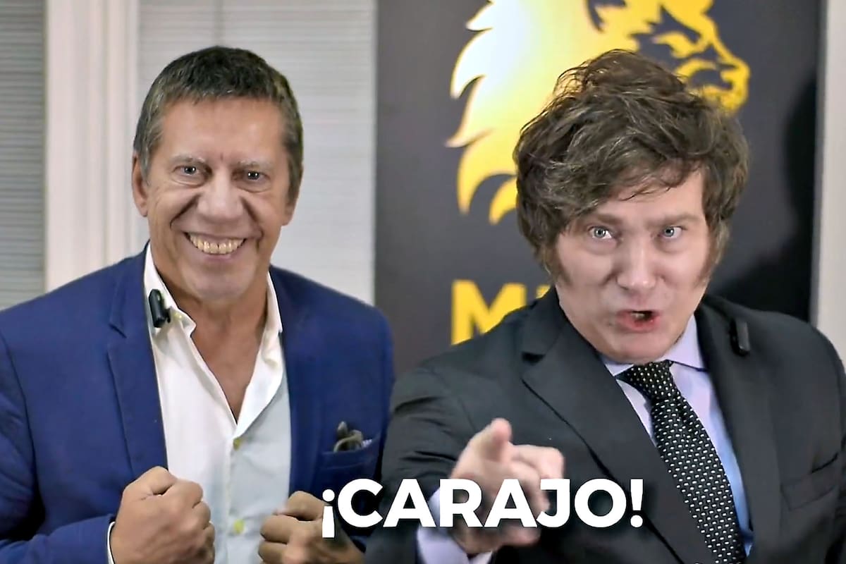 Bussi y Milei, en un spot de campaña