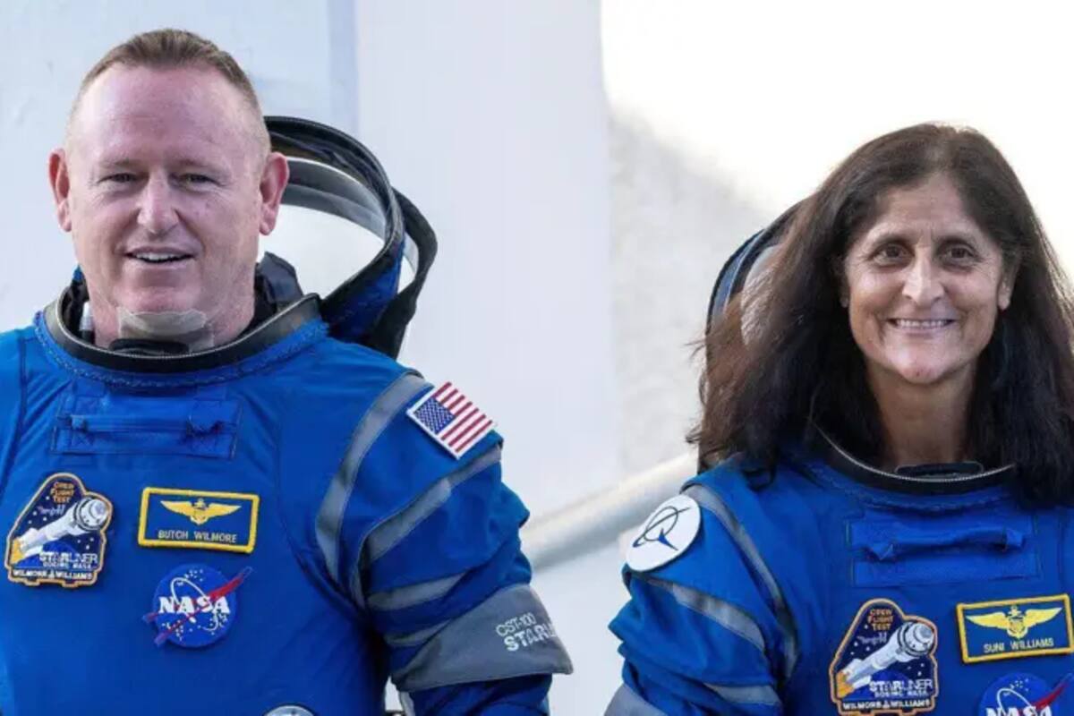 Butch Wilmore y Sunita Williams antes del lanzamiento de su misión en junio. Foto: EPA