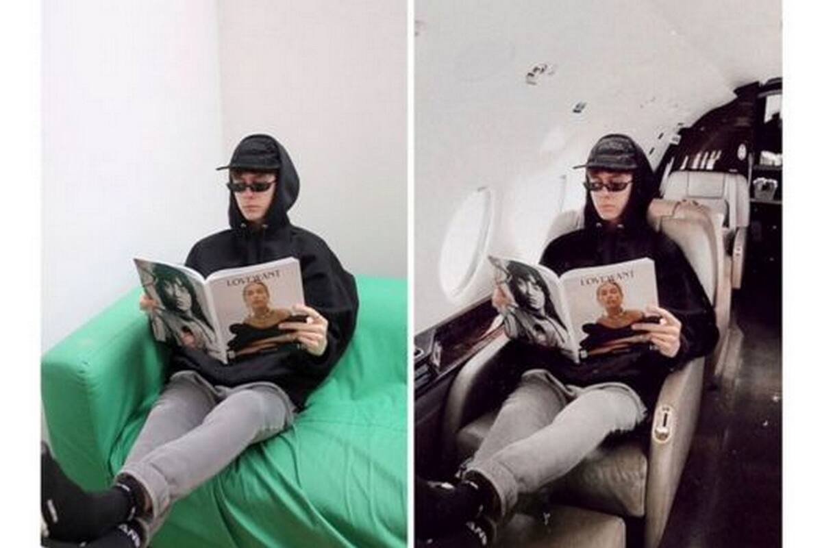 Byron Denton solo necesitó fue hacer algunos trucos de edición fotográfica para que pareciera que estaba viajando a todo lujo