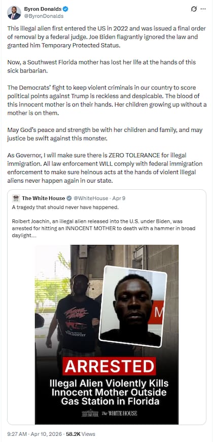 Byron Donalds aseguró que habrá “tolerancia cero” a la inmigración ilegal en Florida en caso de ganar las elecciones generales del 3 de noviembre