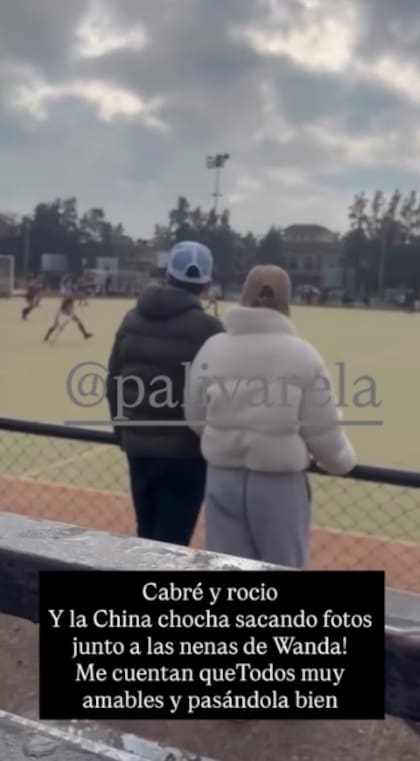 Cabré y Pardo juntos en el partido de hockey de Rufina, la hija que el actor tuvo con María Eugenia Suárez (Foto: Captura Instagram/@palivarela)