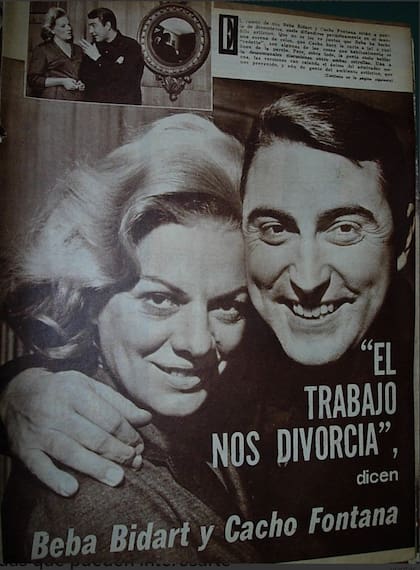 Cacho Fontana junto a la cantante Beba Bidart, uno de sus grandes amores