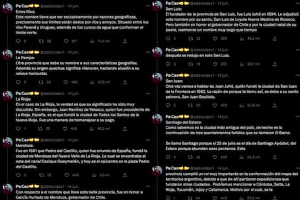Cada nombre de provincia tiene un fuerte significado (Captura Twitter @pablocasx1)