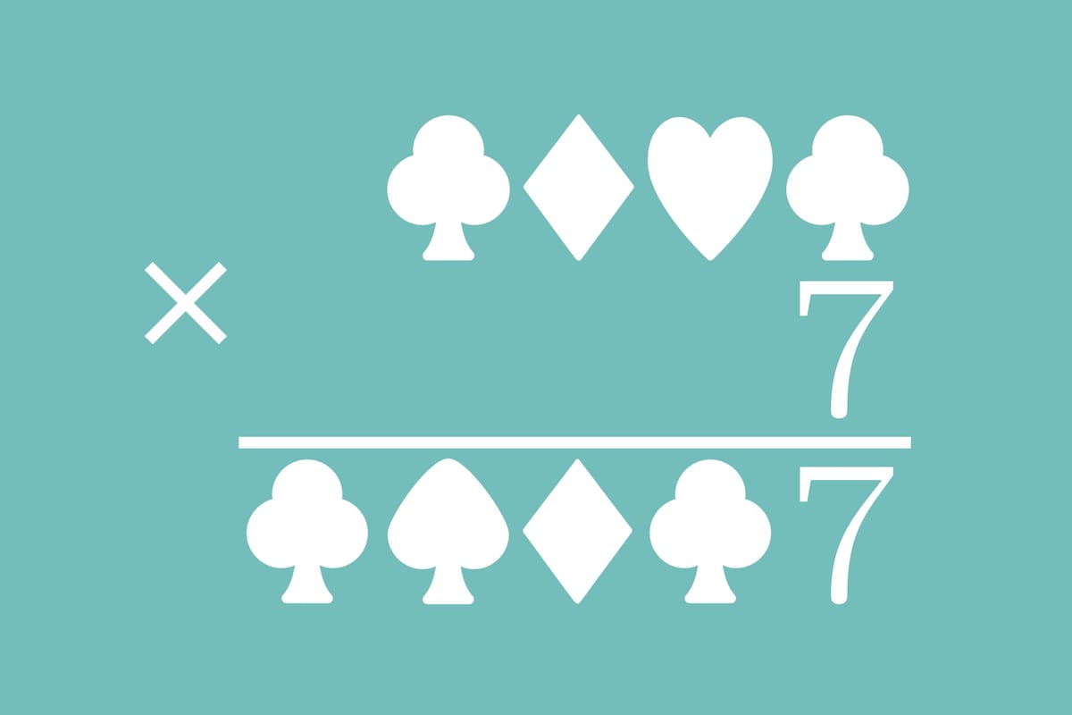 Cada palo de la baraja representa un único número entero menor a 10.