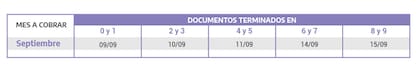 Calendario de pagos de la Asignación por Prenatal y Asignación por Maternidad