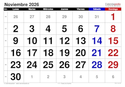 Calendario para imprimir