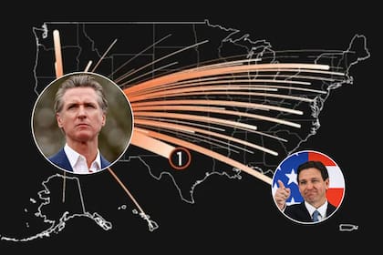 California lideró las salidas migratorias en 2023 con 690.502 residentes que dejaron el estado