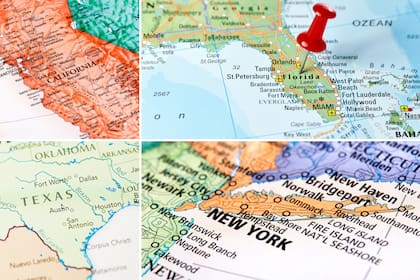 California, Texas, Florida y Nueva York son los cuatro estados que más electores proporcionan al Colegio