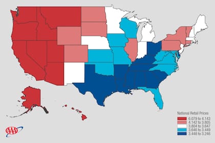 California y el resto de los estados de la costa del Pacífico tienen los precios más altos de combustibles a nivel nacional