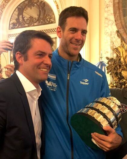 Calleri y Del Potro: compartieron vestuario en la Copa Davis.