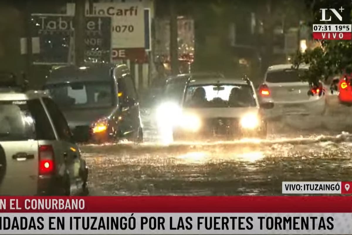 Calles inundadas en Ituzaingó