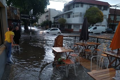 Calles inundadas en Mar del Plata durante una tormenta a fines de enero