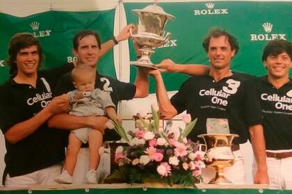 Cambiaso, con 15 años, campeón en USA, con Luis Lalor (h.), Ernesto Trotz y Adam Lindemann