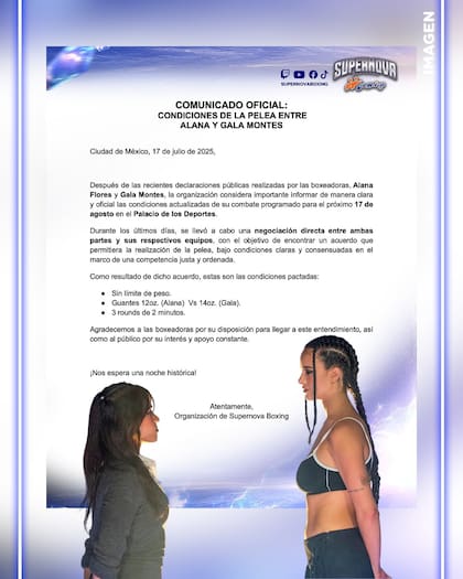 Cambios para la pelea de Alana y Gala (Imagen Deportes)