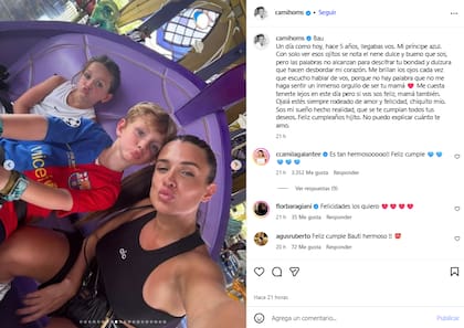 Cami Homs le dedicó un dulce mensaje a su hijo por su cumpleaños (Foto: Instagram @camihoms)