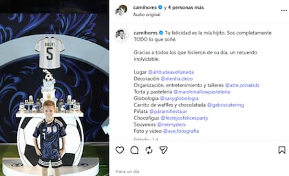 Camila Homs no ocultó su emoción tras festejar el cumpleaños del segundo hijo que tuvo con Rodrigo De Paul