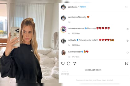 Camila Homs recibió un fuerte apoyo en redes sociales (Foto Instagram @camihoms)