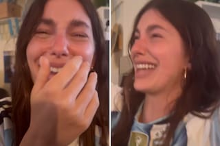 Camila Morrone se emocionó hasta las lágrimas por el triunfo de Argentina contra Inglaterra
