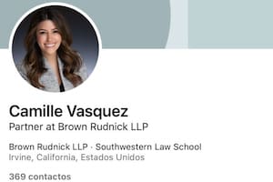 Camille Vasquez tuvo el más grande crecimiento de su carrera como abogada y lo dejó ver en su cuenta de LinkedIn