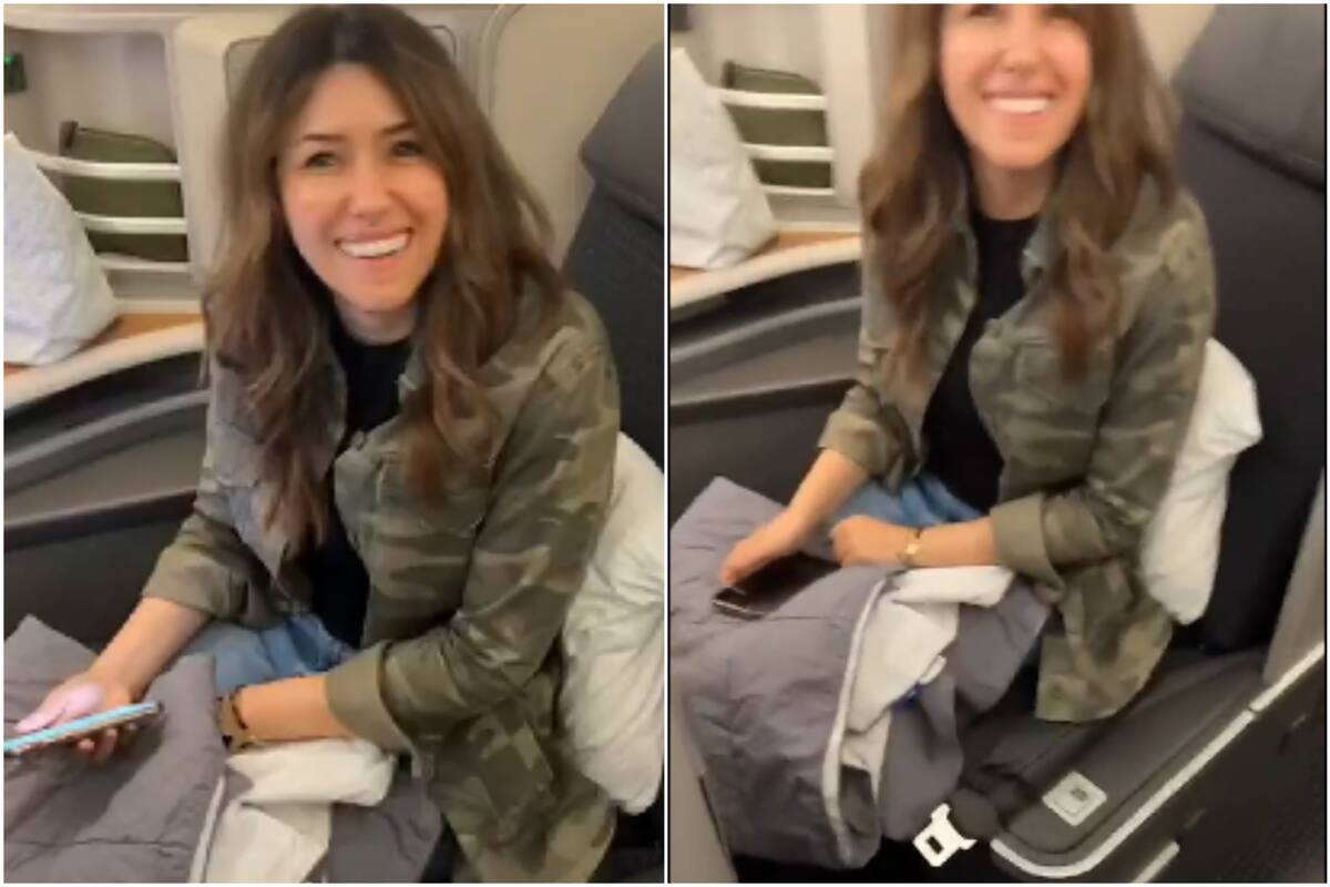 Camille Vázquez fue vista en un avión asistiendo a un hombre de 70 años