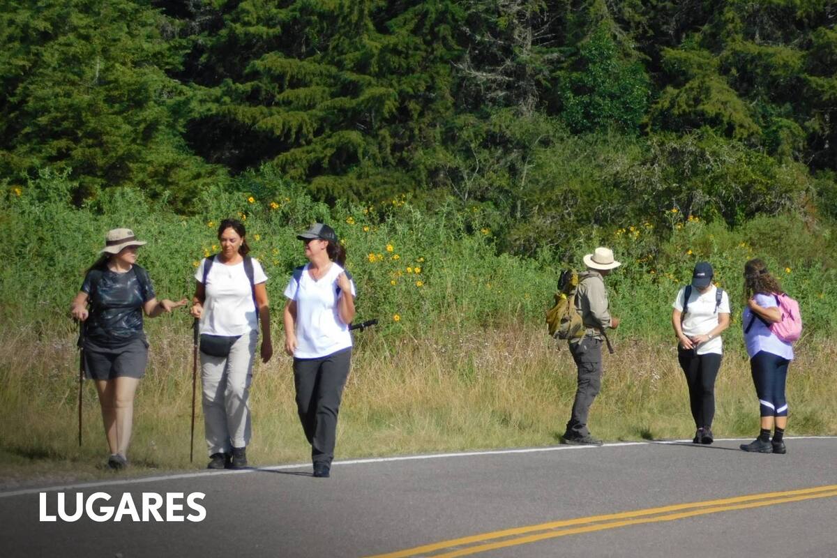 Caminando sobre la RP 2, en Jujuy, en el tramo que va de Los Paños a San Antonio.