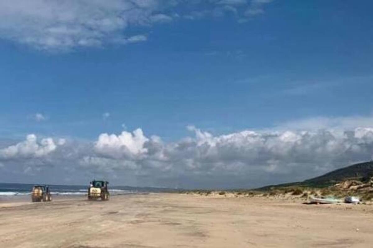 Camiones "desinfectaron" toda la orilla de la playa para que los niños y las niñas puedan disfrutar sin el peligro del coronavirus pero fueron denunciados.