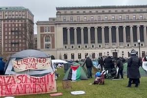 Campamento de protesta en el campus de la universidad de Columbia