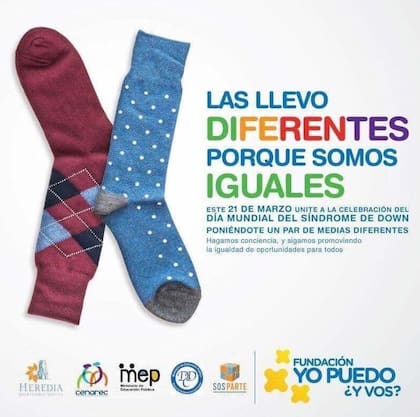 Una de las campañas más conocidas en el Día Mundial del Síndrome de Down es utilizar medias de diferentes colores
