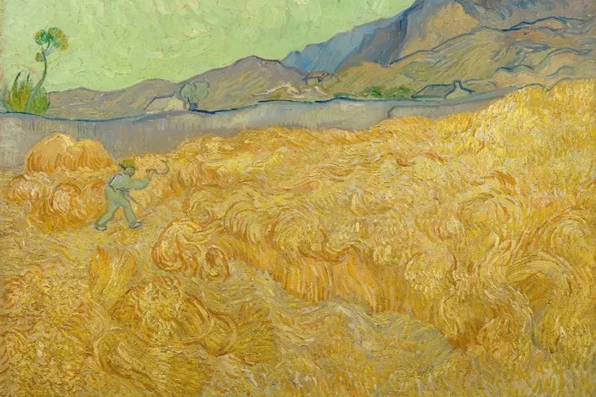 "Campo de trigo con segador" (1889) de Vincent van Gogh
