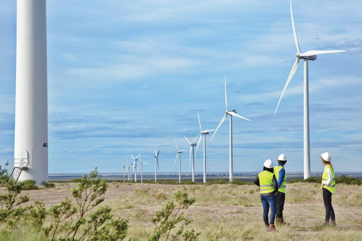 Campos de energía eólica en Trelew