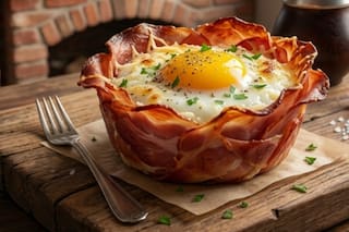 Almuerzo exprés: receta de “nidos de jamón” proteicos y sin masa