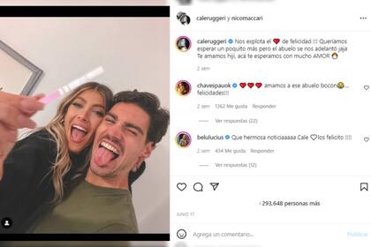 Cande Ruggeri confirmó los dichos de su padre y anunció su embarazo en las redes (Foto: Instagram @canderuggeri)