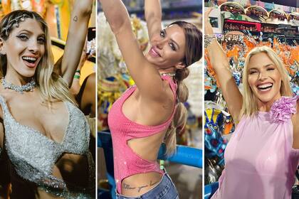 Cande Ruggeri, Evangelina Anderson y Pia Slapka pasaron una velada de lujo en el carnaval de Río