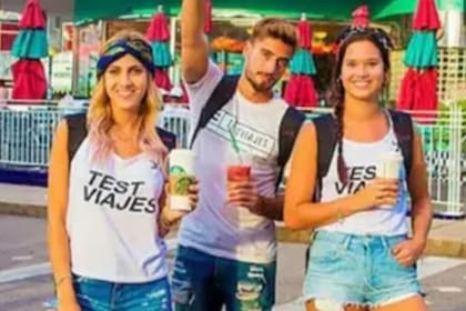Cande Ruggeri y Nico Occhiato durante un viaje a Disney