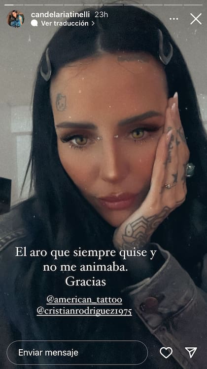 Candelaria Tinelli mostró su nuevo piercing