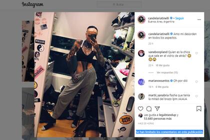 Candelaria Tinelli también quitó la posibilidad de que sus seguidores comenten sus posteos