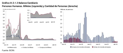 Cantidad de personas que compraron y vendieron dólares oficiales, según el BCRA
