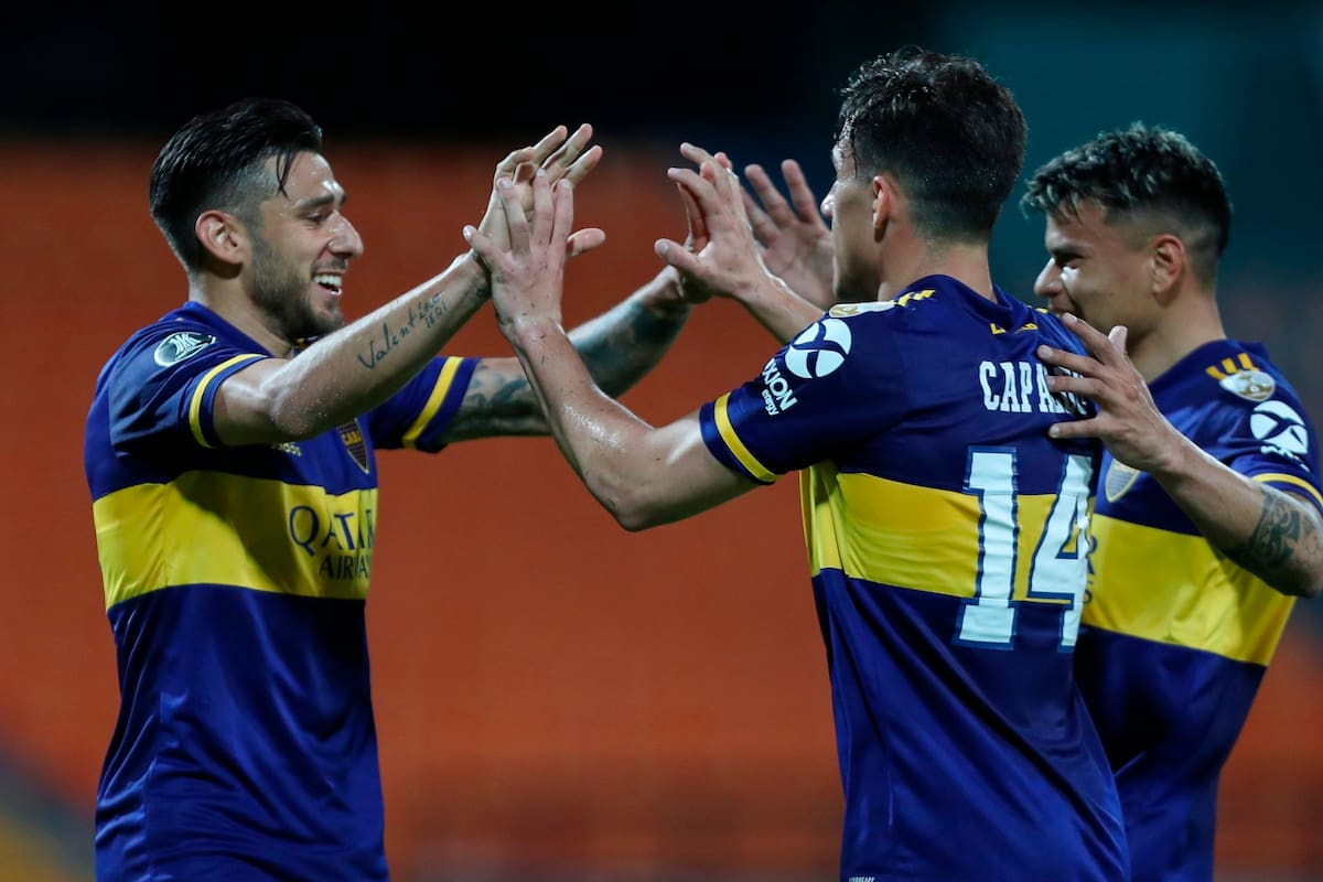 Capaldo y Bou saludan a Salvio, otra vez el goleador de Boca