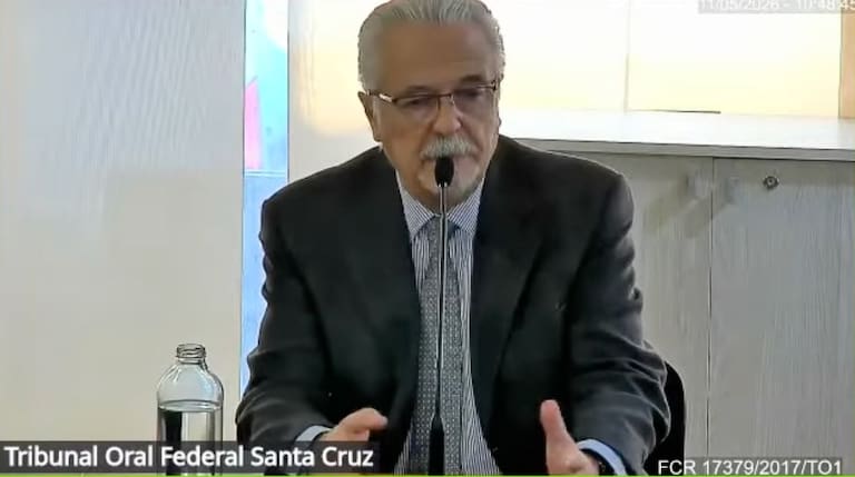 Capitán de navío (RE), Jorge Bergallo, testimoniando en el jucio oral por el ARA San Juan, en Río Gallegos, Santa Cruz.