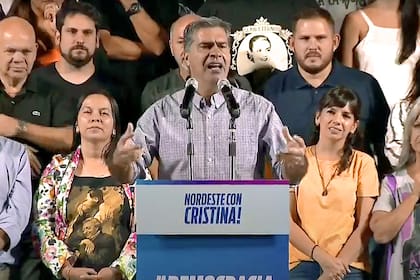 Capitanich durante el acto de apoyo a Cristina