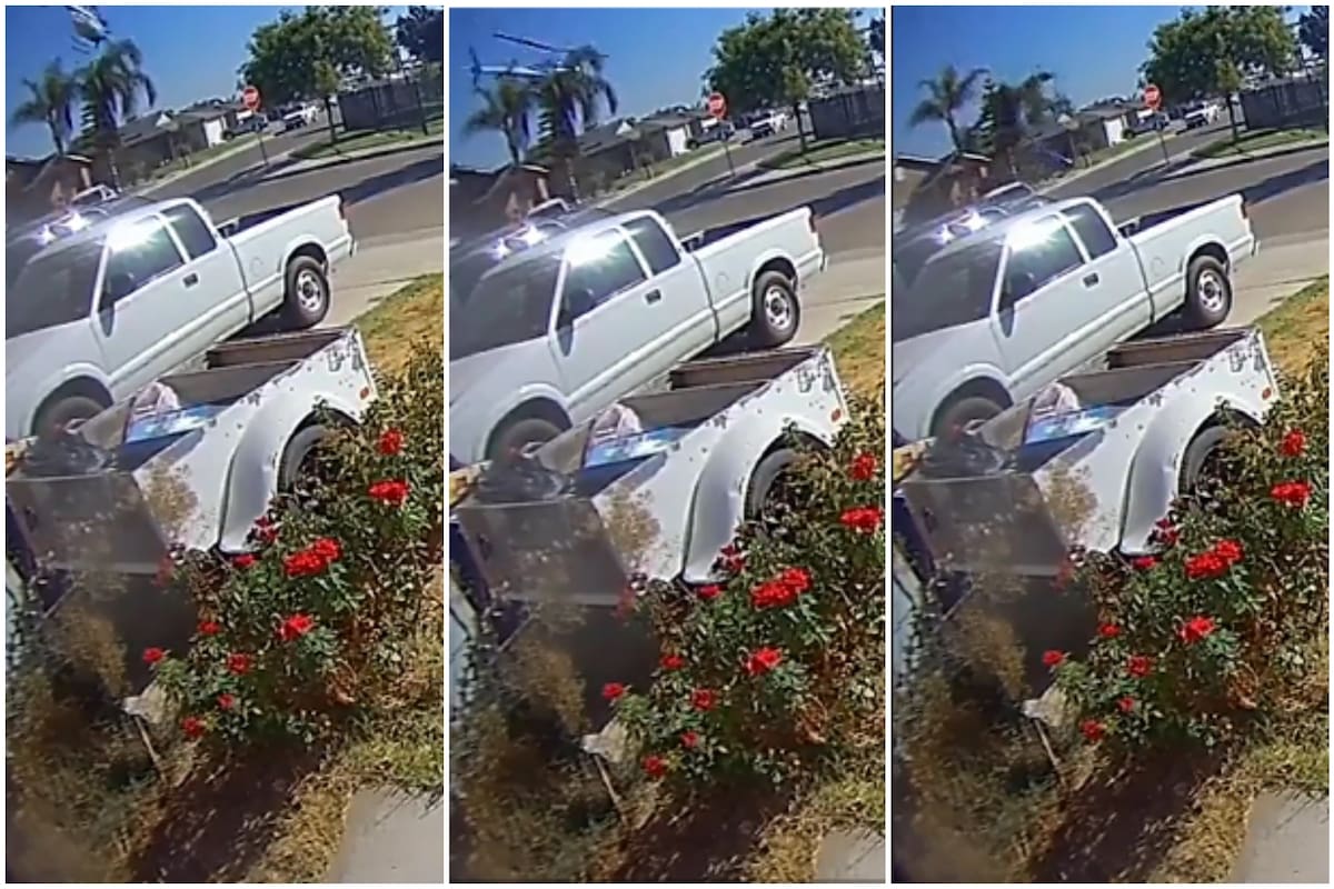 Captaron el sorprendente momento en que un helicóptero caía sobre una casa en California