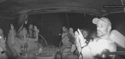 Captura de la transmisión en vivo desde el Alma, el barco principal de la flotilla