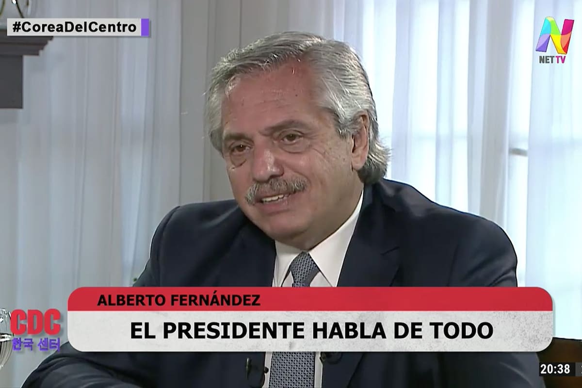Captura de pantalla de la entrevista a Alberto Fernández.